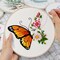 Embroidery Kit Canvas Tote Bag for Beginners,Cross Stitch Kits for Adults,DIY Needlepoint with Butterfly Floral Pattern,Women Shopping Reusable Grocery Bags